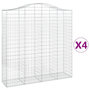 Voir la diapositive 2 : VIDAXL Paniers a gabions arques 4 pcs 200x50x200/220 cm Fer galvanise