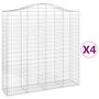 Voir la diapositive 2 : VIDAXL Paniers a gabions arques 4 pcs 200x50x200/220 cm Fer galvanise