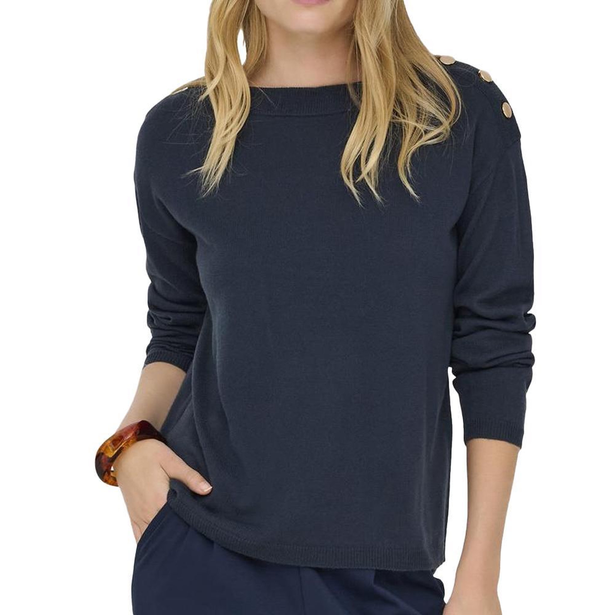 JACQUELINE DE YONG Pull Marine Femme JDY Laura. Coloris disponibles : Noir