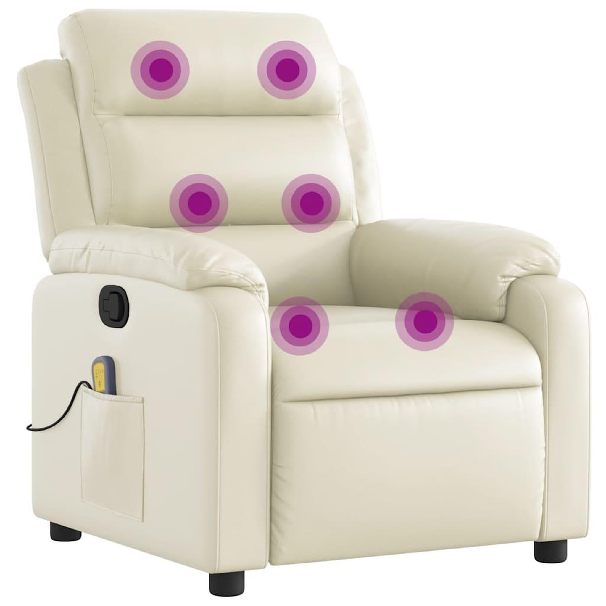 Voir la diapositive 2 : VIDAXL Fauteuil inclinable de massage Creme Similicuir
