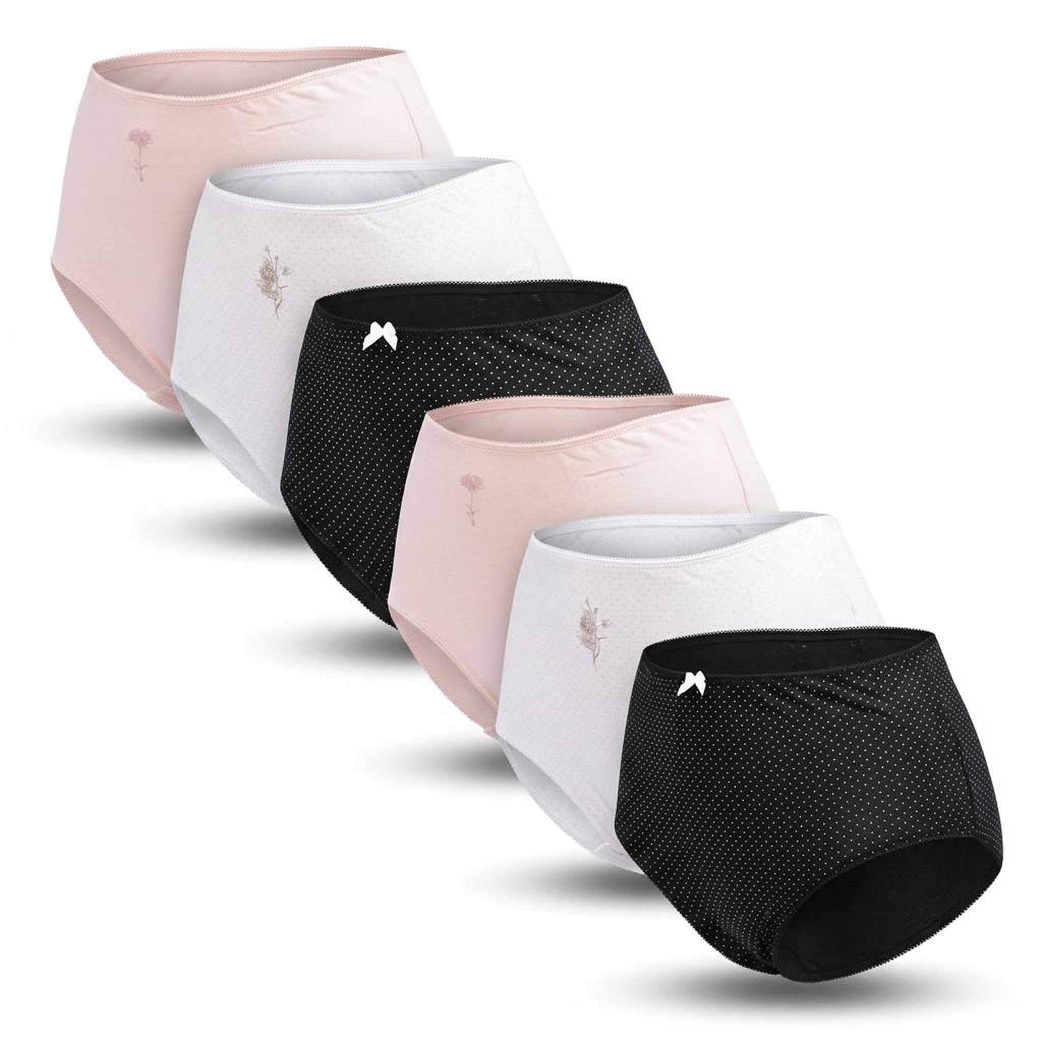 Voir la diapositive 1 : OZABI OZABI Pack de Culottes Femme Taille Haute Coton – Lot de 6
