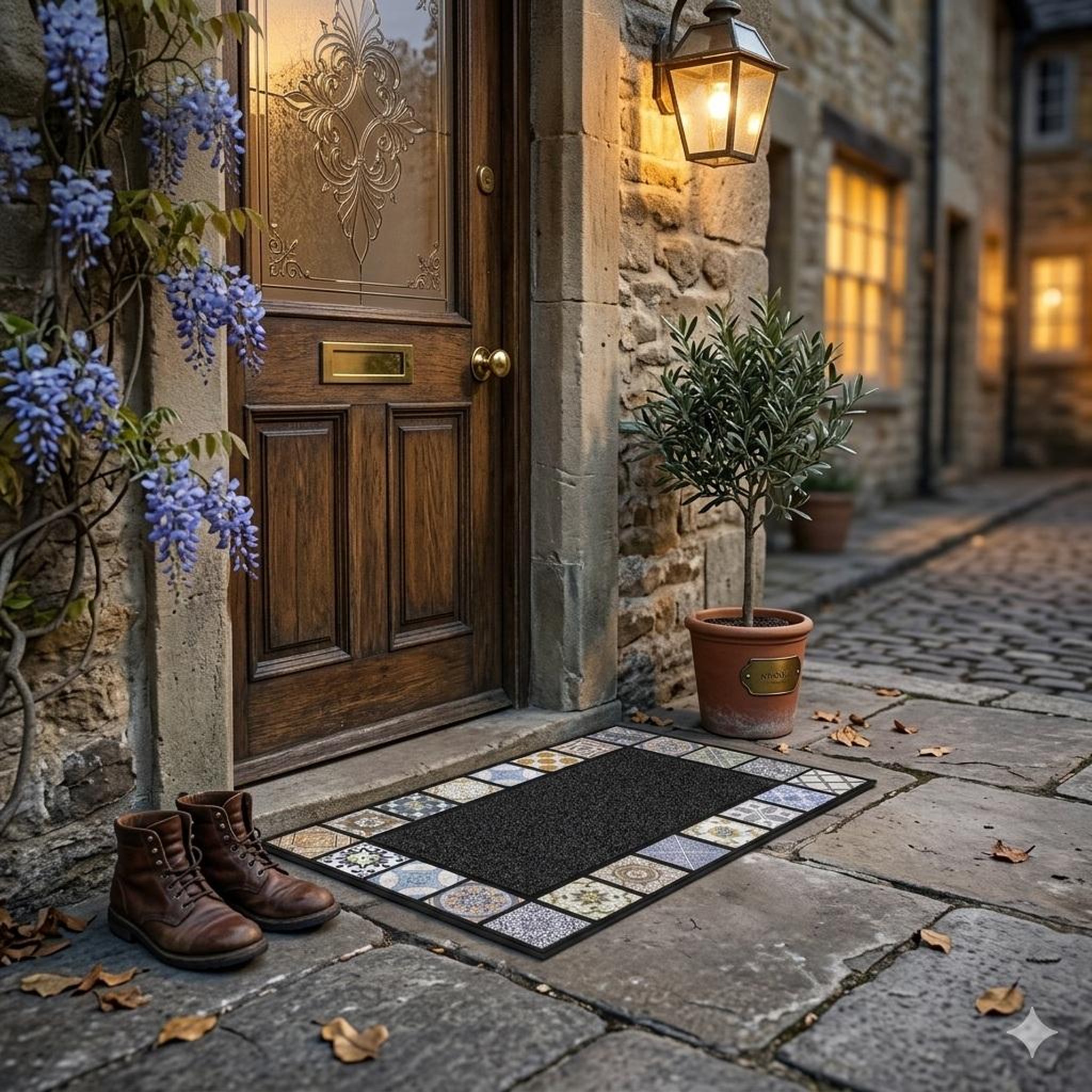 Voir la diapositive 2 : Eden Tapis extérieur décor carreaux