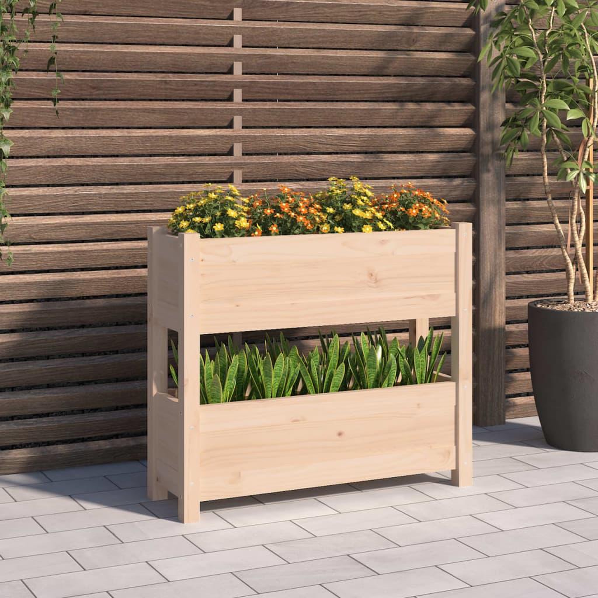 Voir la diapositive 1 : VIDAXL Jardiniere 77x25x66 cm Bois massif de pin