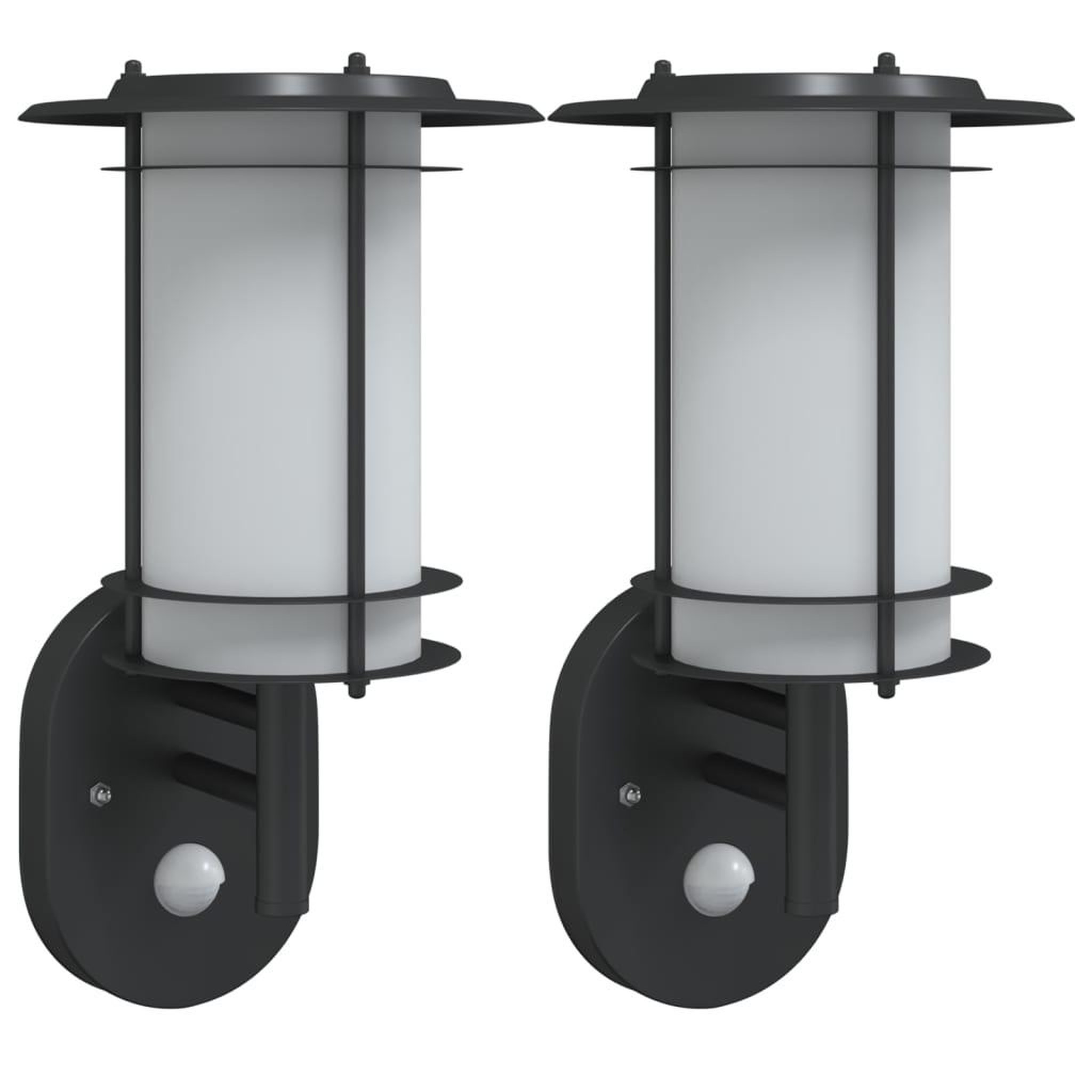 Voir la diapositive 2 : VIDAXL Appliques murales d'exterieur et capteurs 2pcs acier inoxydable
