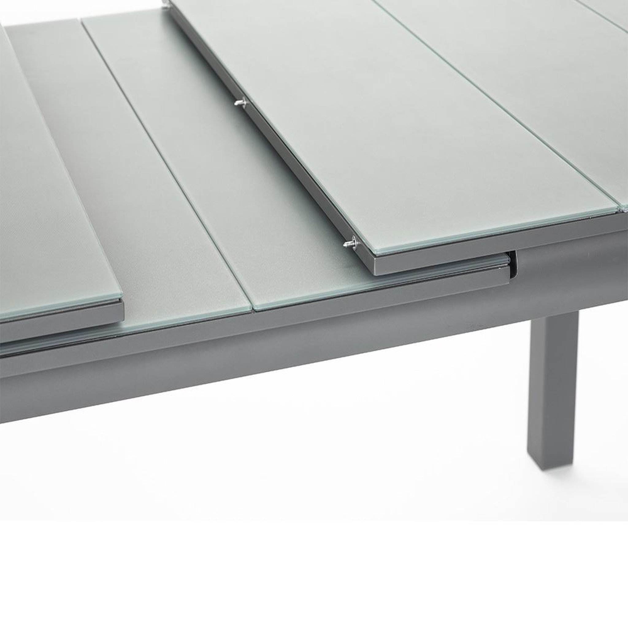 Voir la diapositive 6 : Jardiline Table de jardin rectangulaire extensible en aluminium Milos Anthracite 10/12 places - Jardiline