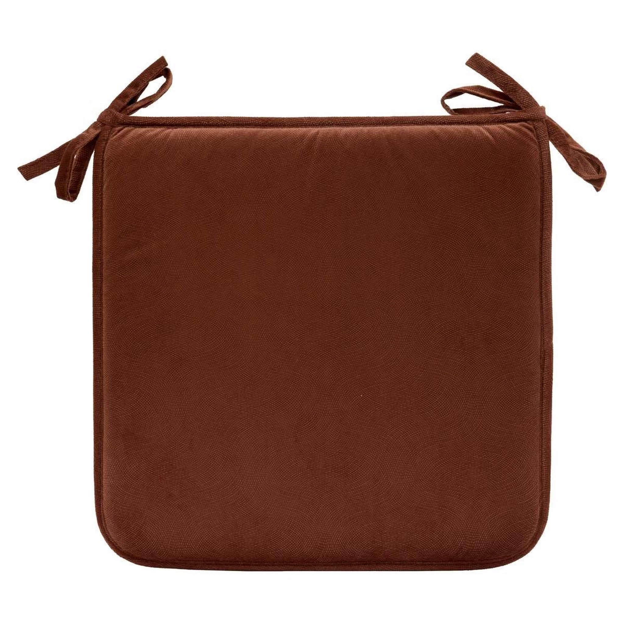 ATMOSPHERA Galette de chaise uni  lilou  38x38cm marron tonka
