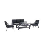 JARDIDECO Salon de jardin Catalina structure aluminium - 5 places - Jardideco