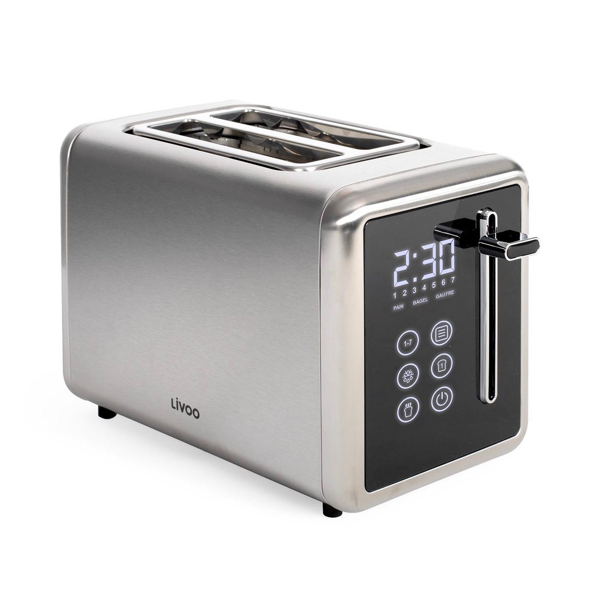 Voir la diapositive 1 : LIVOO Grille-pain 2 fentes 850w gris métalisé - DOD205