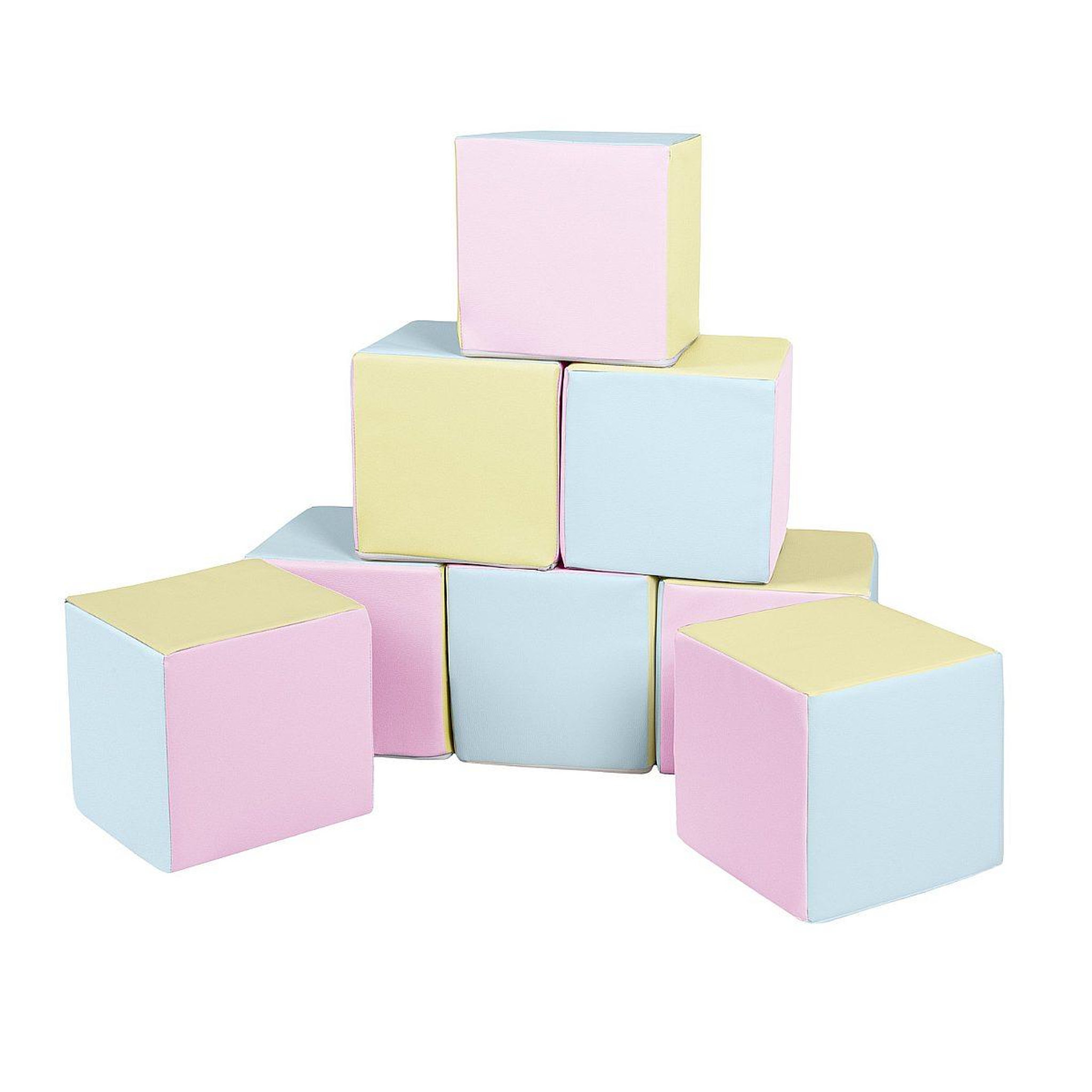 VELINDA Lot cubes xxl mousse 8 pcs rose, bleu, jaune