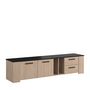 Voir la diapositive 1 : Meuble TV 2 portes 2 niches 2 tiroirs 2 portes L182cm LOLA