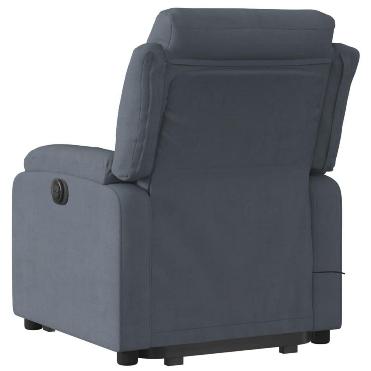 VIDAXL Fauteuil inclinable de massage electrique gris fonce velours