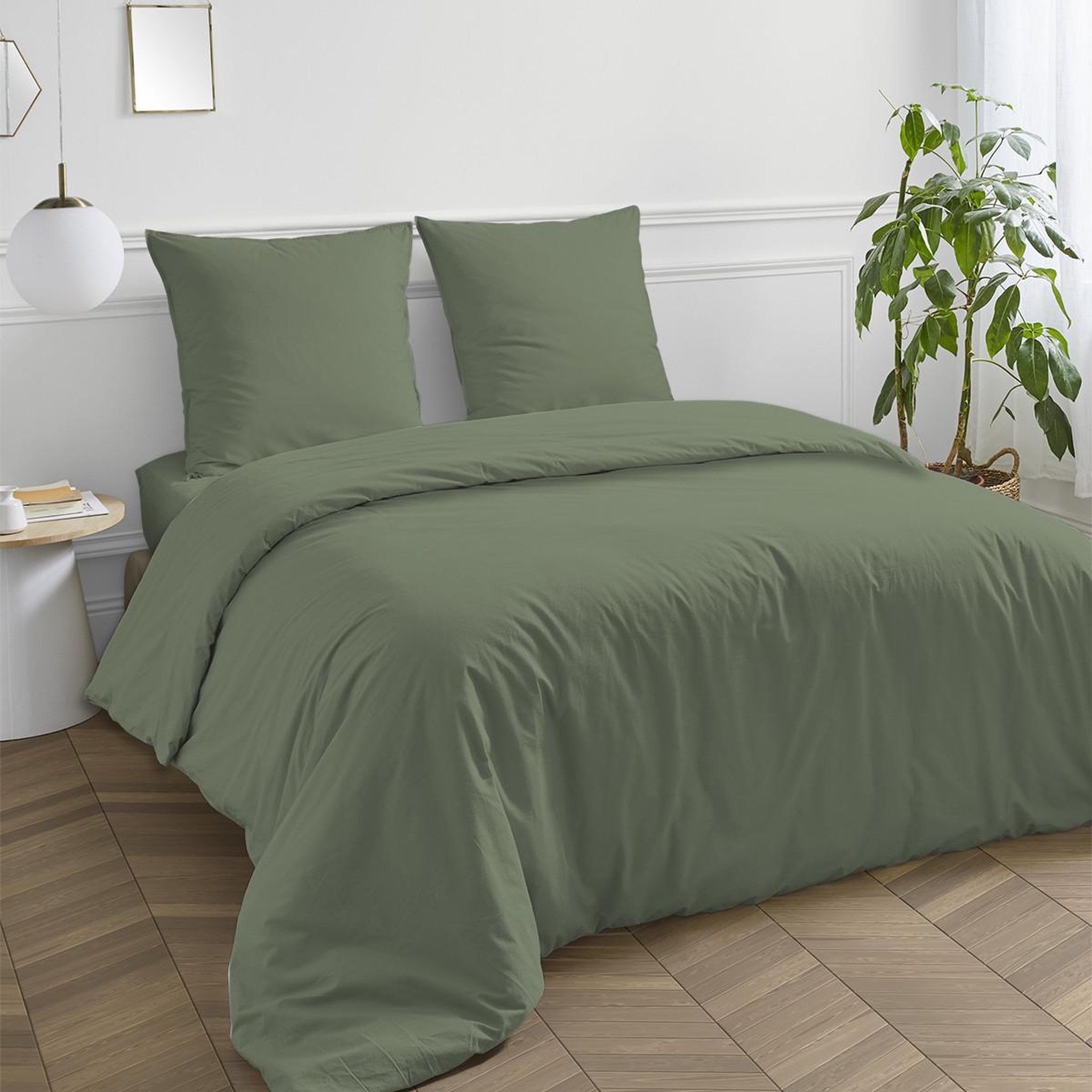 Voir la diapositive 2 : FUTURE HOME Taie d'oreiller en coton 57 fils unie