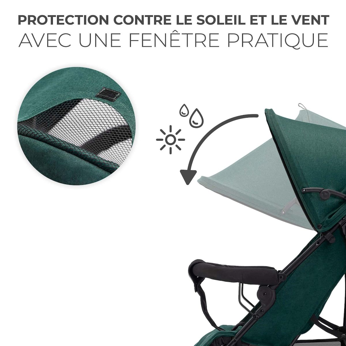 KINDERKRAFT Poussette légère de voyage pliable avec dossier réglable