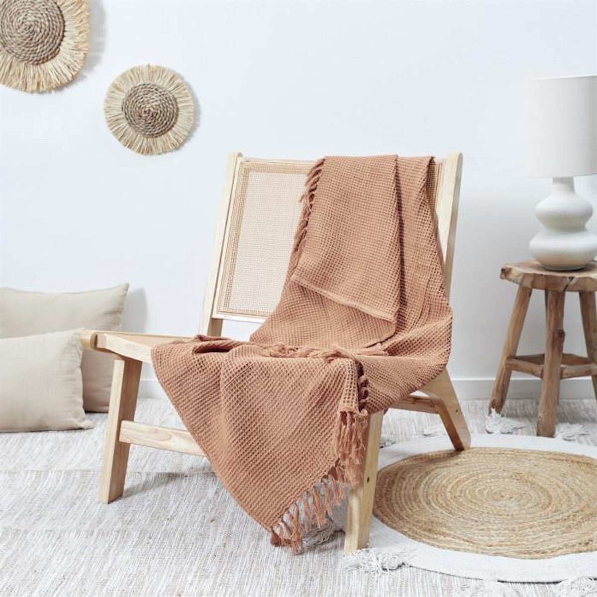 Paris Prix Jeté de Canapé  Gaufré  150x200cm Ocre