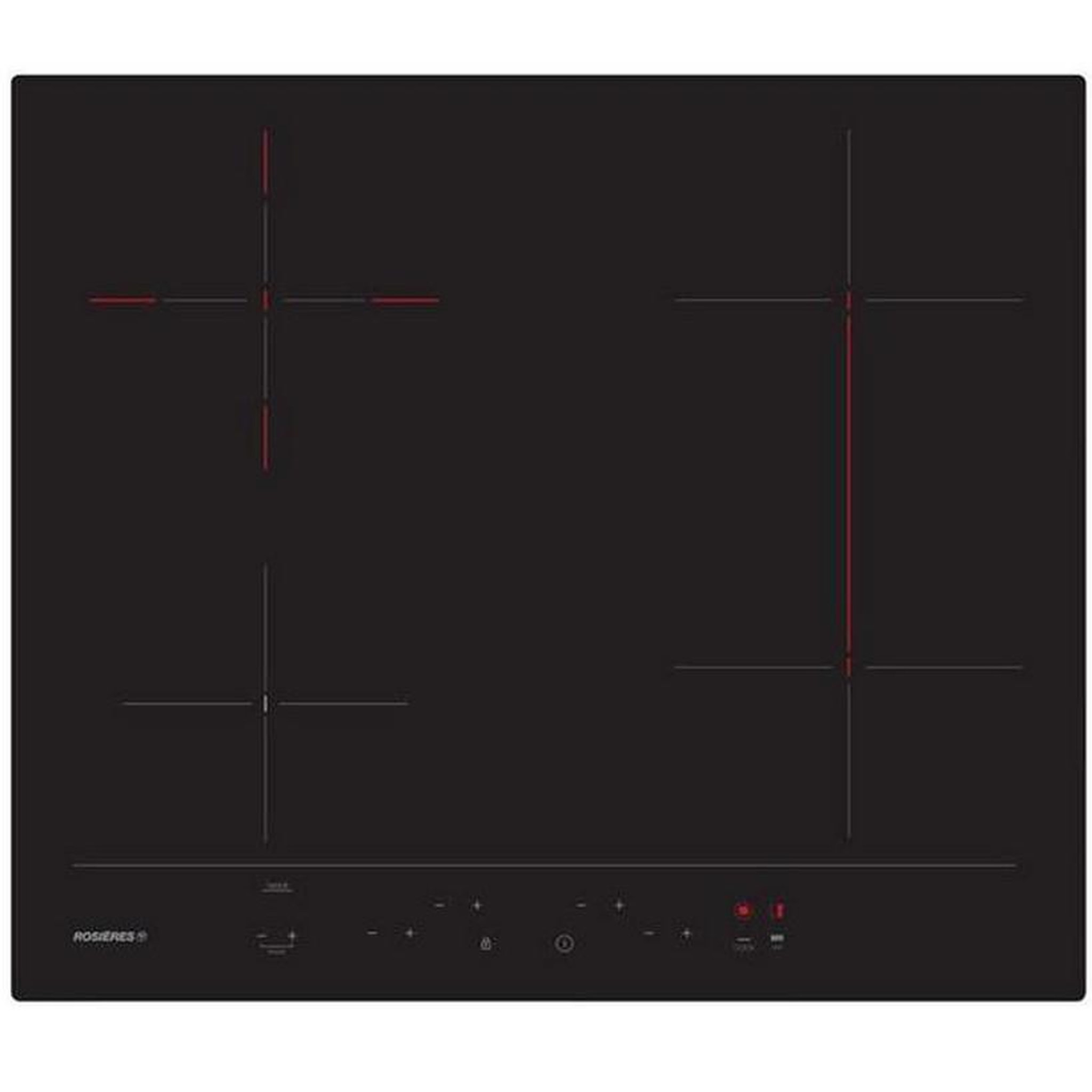 Rosieres Table de cuisson vitrocéramique 59cm 4 feux 6500w noir - RH64DBCP/2