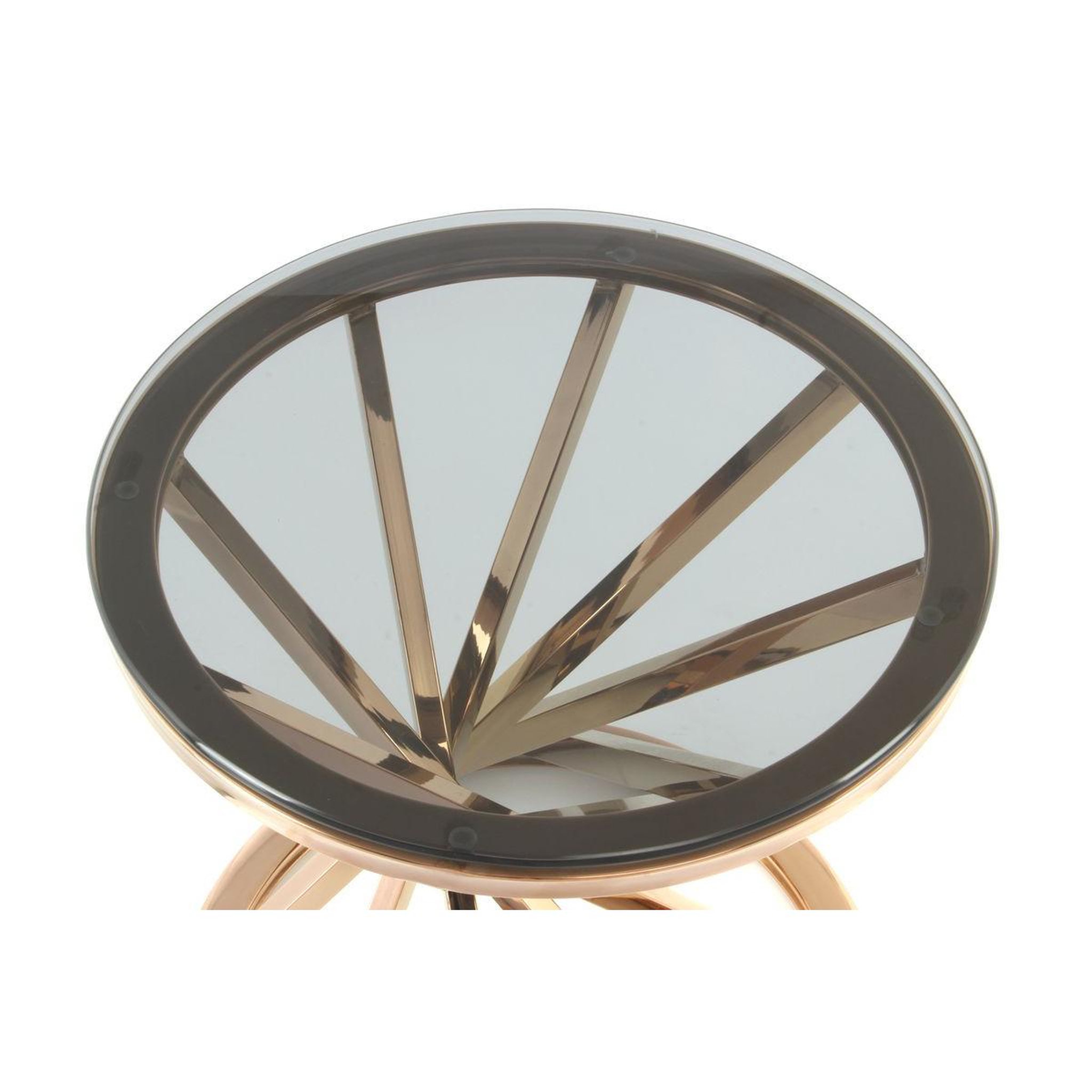 Voir la diapositive 2 : Paris Prix Table d'appoint design  wesley  55cm gris & or rose