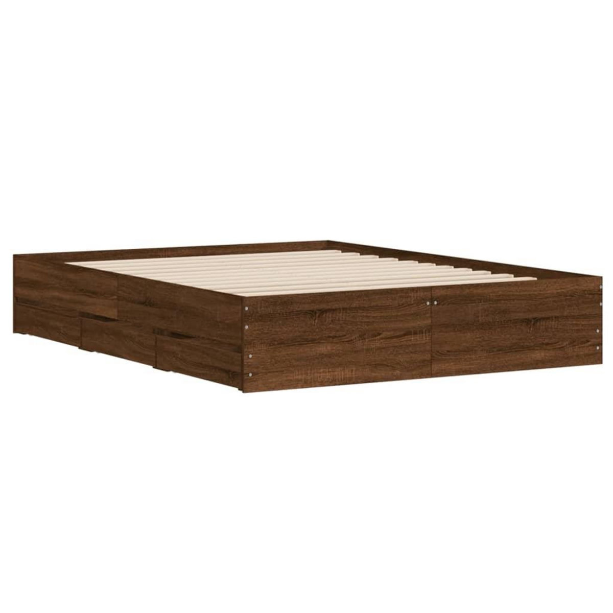 VIDAXL Cadre de lit avec tiroirs sans matelas chene marron 140x200 cm