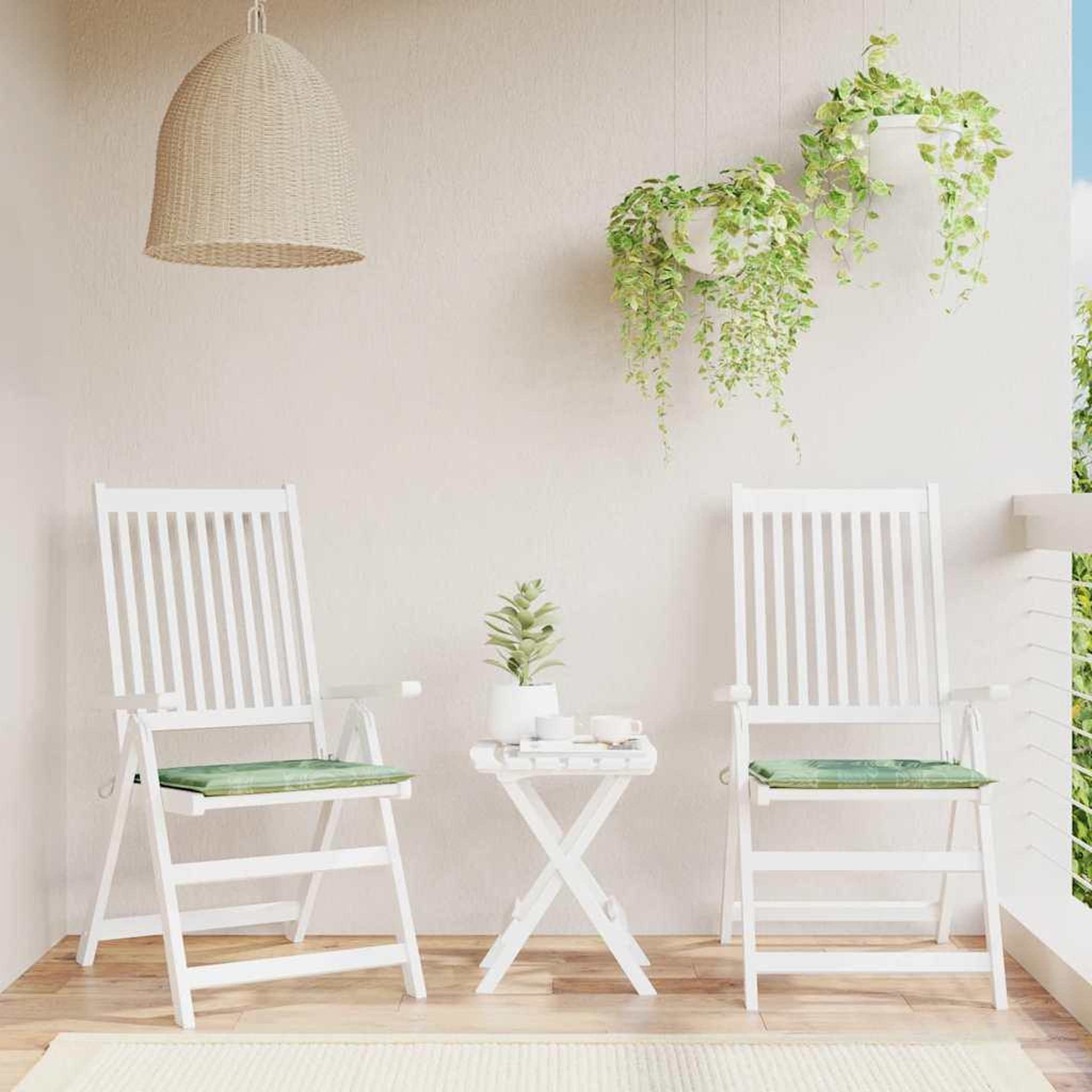 VIDAXL Coussins de chaise lot de 2 motif de feuilles 40x40x3 cm tissu