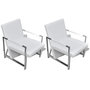 Voir la diapositive 2 : VIDAXL Fauteuils lot de 2 avec cadre chrome blanc similicuir