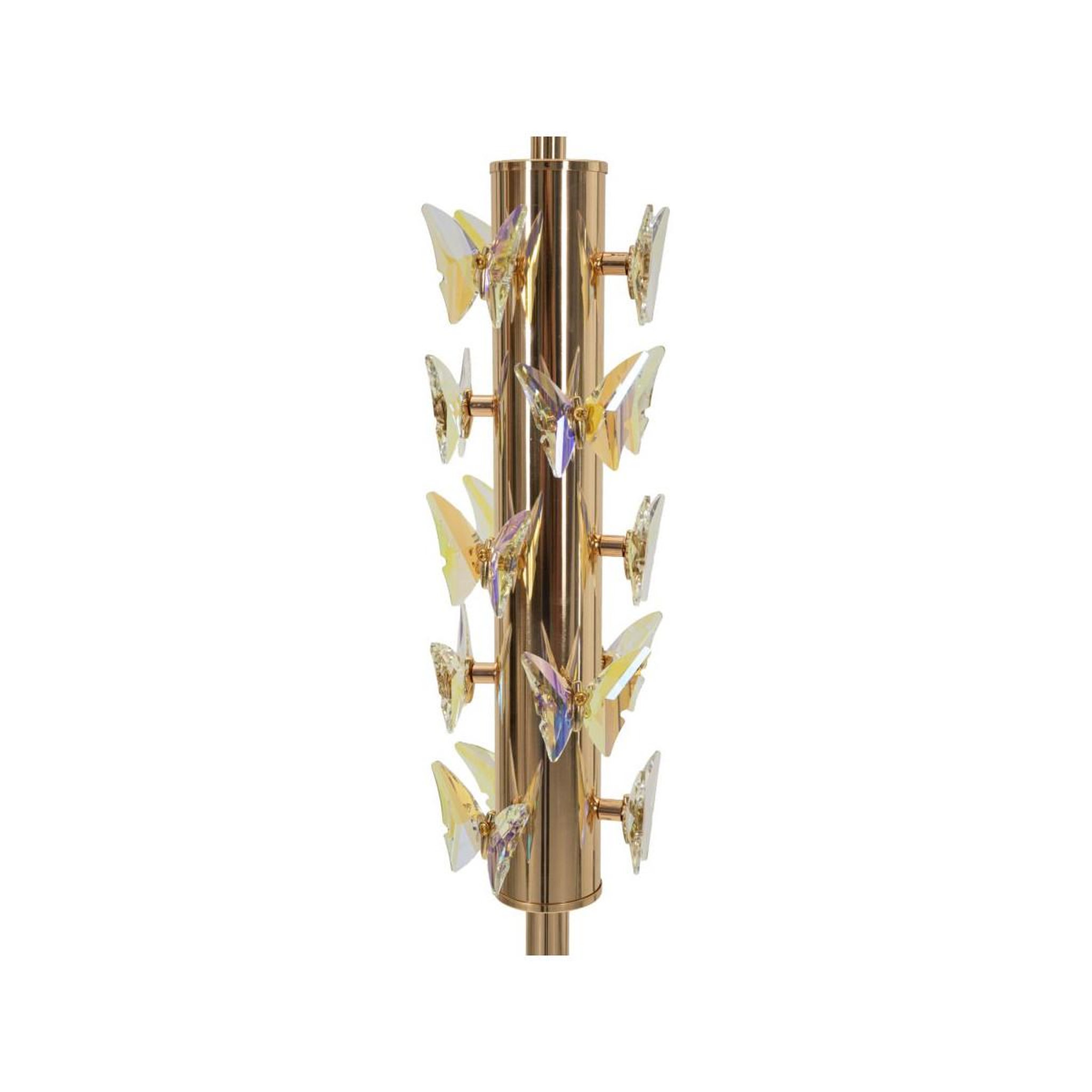 Voir la diapositive 3 : Paris Prix Lampadaire design  gold butterfly  157cm or & blanc