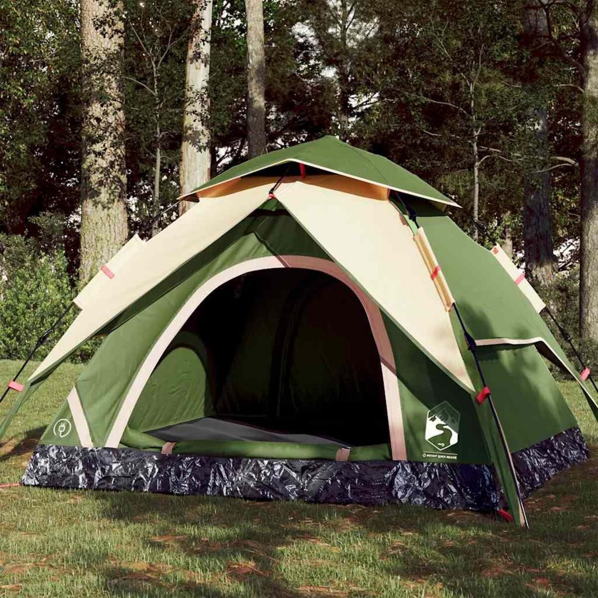 VIDAXL Tente de camping a dome 3 personnes vert liberation rapide