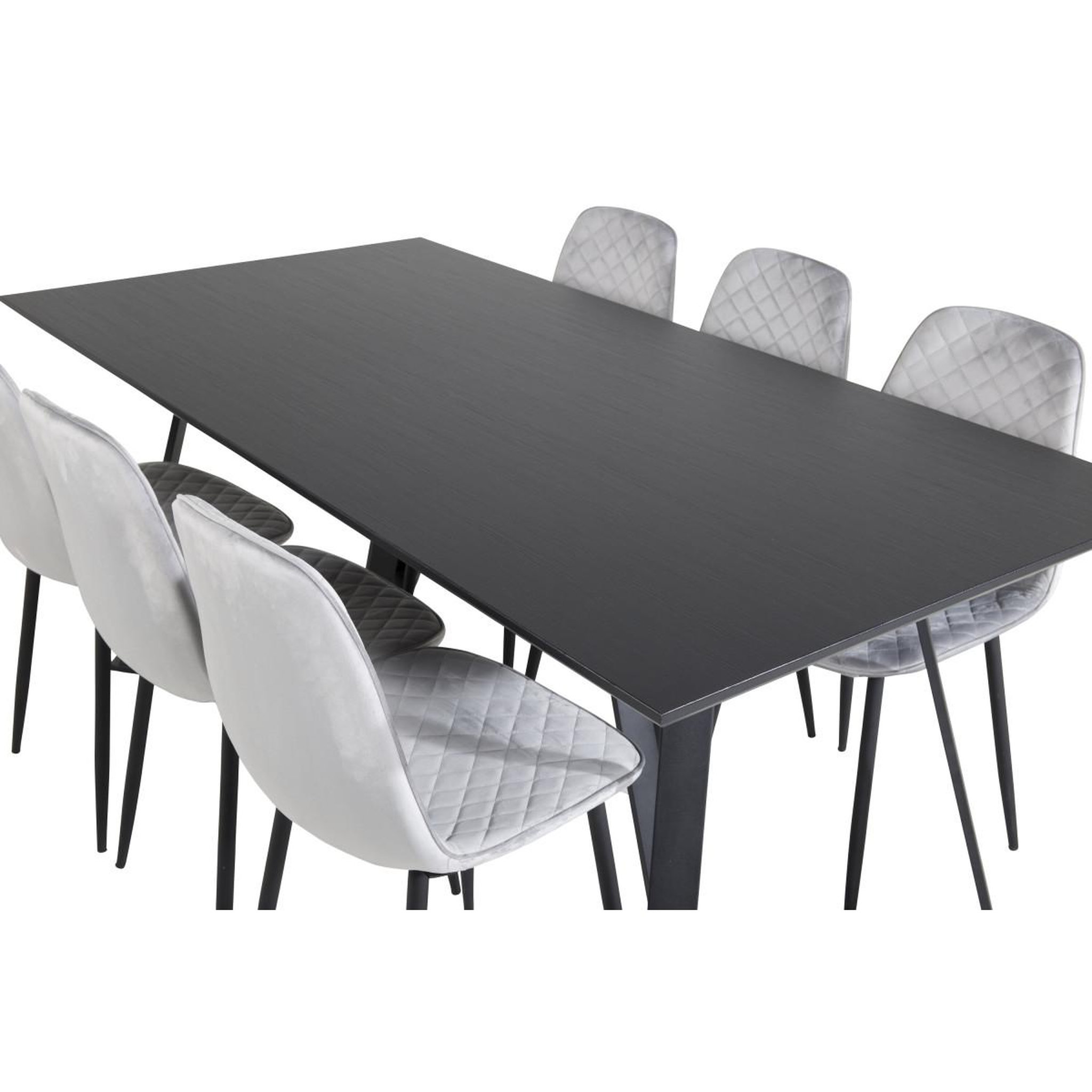 Voir la diapositive 4 : Paris Prix Ensemble table à manger & 6 chaises design  marina & polar  180cm noir & gris