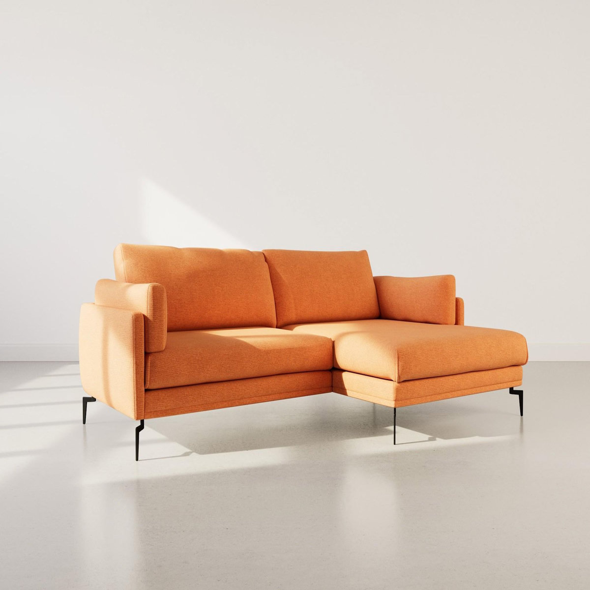 LISA DESIGN Carlos - canapé d'angle droit 4 places ultra moelleux en tissu texturé