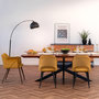 Voir la diapositive 6 : MAISON PAVANE Lot de 2 chaises avec accoudoirs en velours jaune moutarde-Daisy