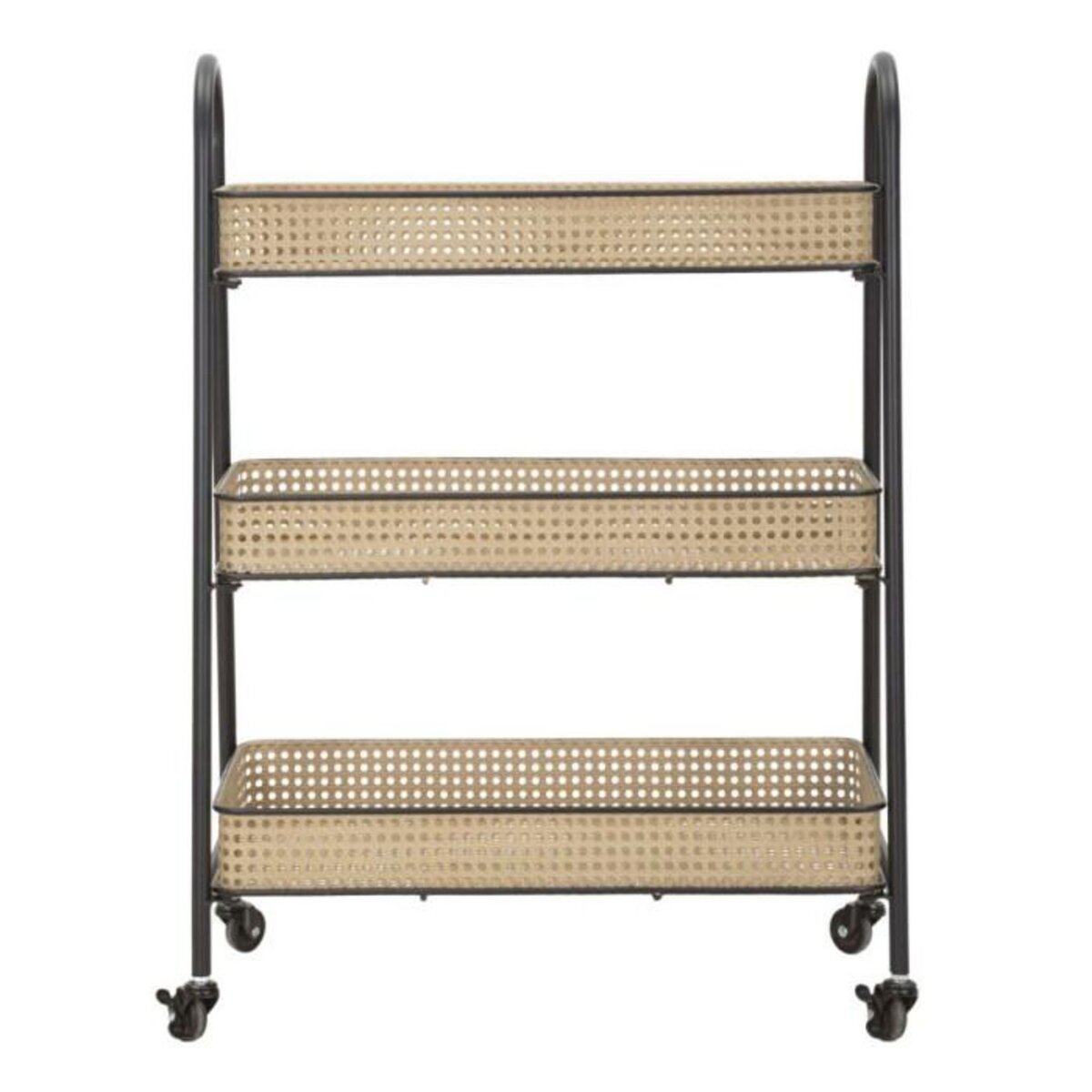 Paris Prix Desserte de Cuisine 3 Niveaux  Fuji  80cm Naturel & Noir