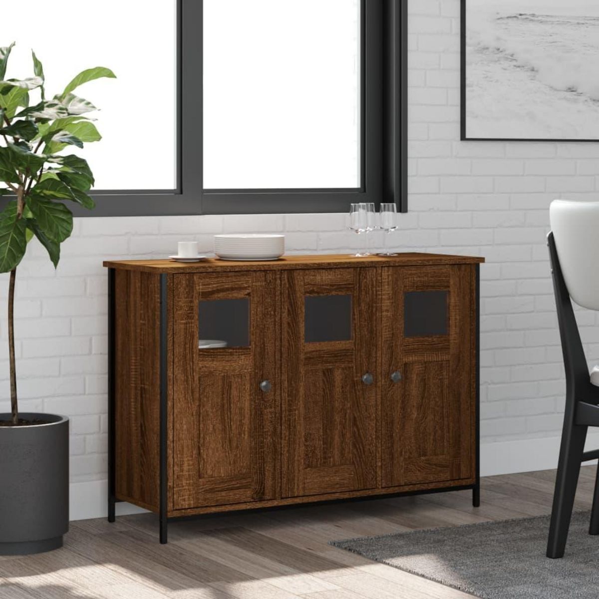 VIDAXL Buffet chene marron 100x35x70 cm bois d'ingenierie