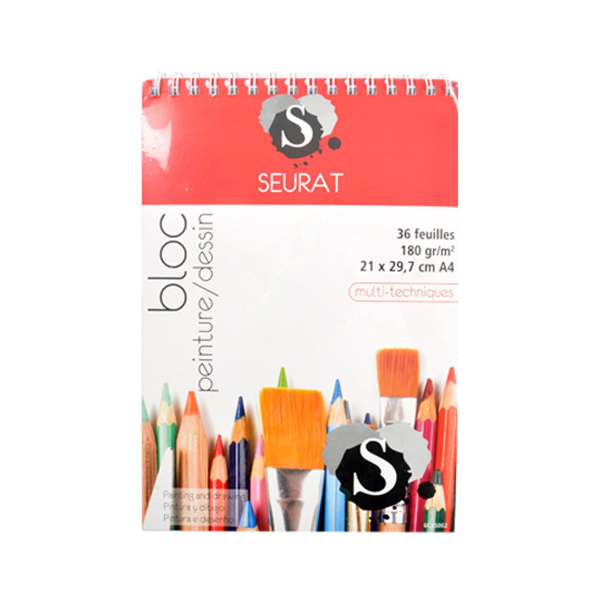 HOMEA Carnet de peinture a4  36 pages  21x29cm blanc