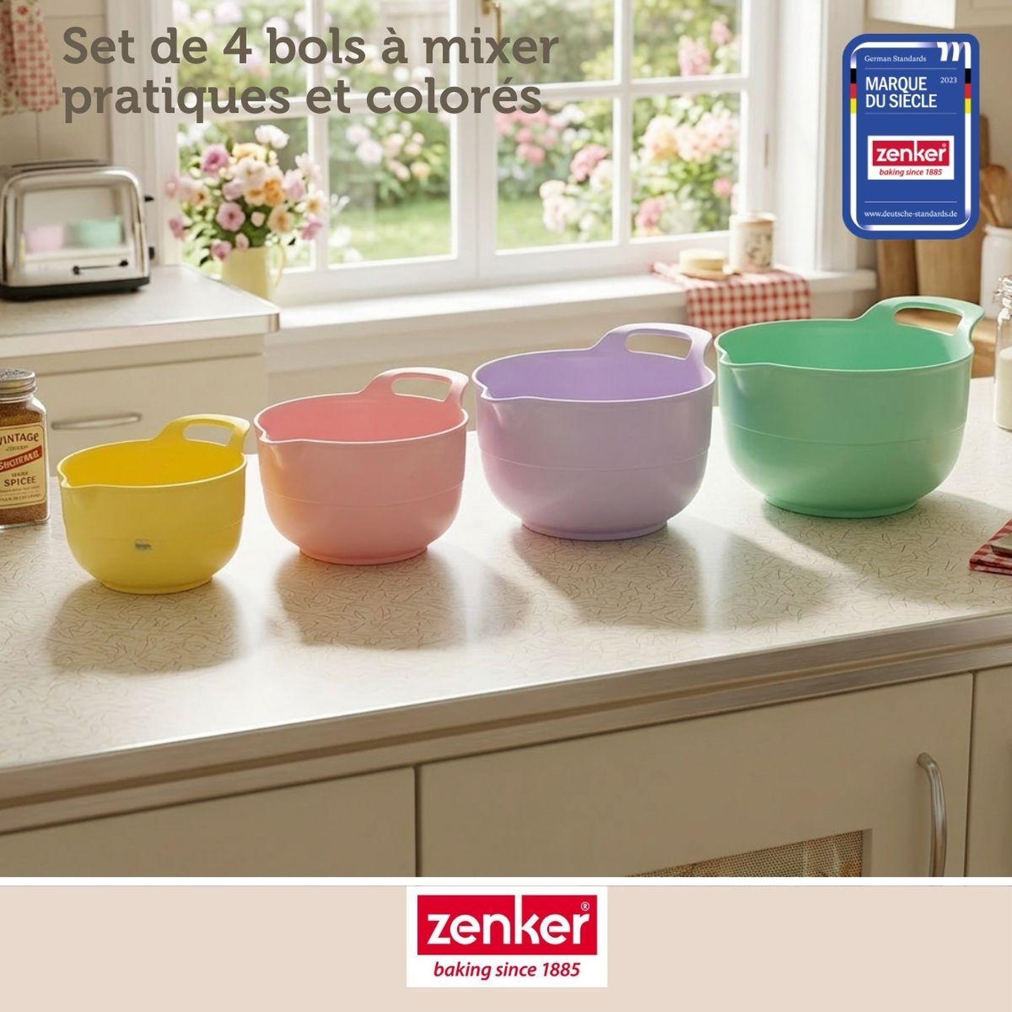 Voir la diapositive 2 : ZENKER Set de 4 bols à mélanger gigogne zenker
