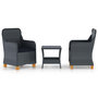 Voir la diapositive 1 : VIDAXL Salon de jardin 3 pcs avec coussins resine tressee gris fonce