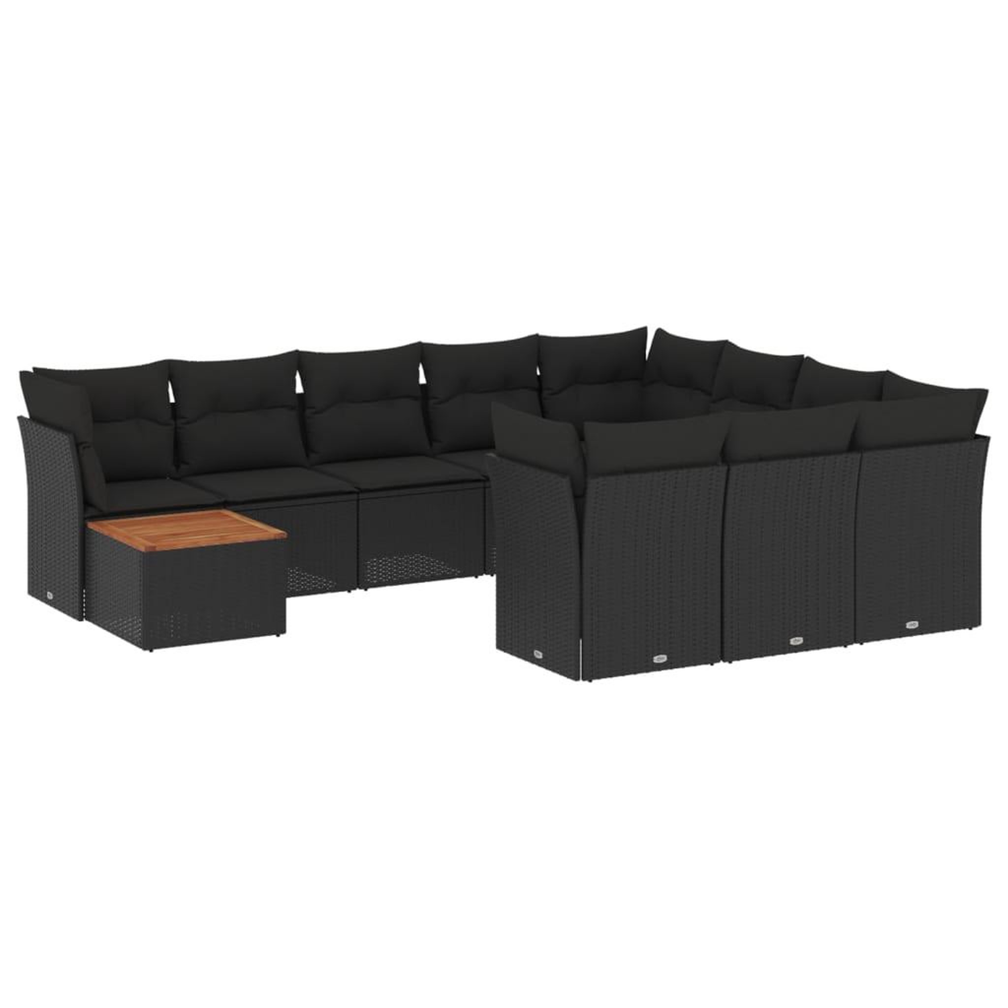 Voir la diapositive 2 : VIDAXL Salon de jardin 11 pcs avec coussins noir resine tressee