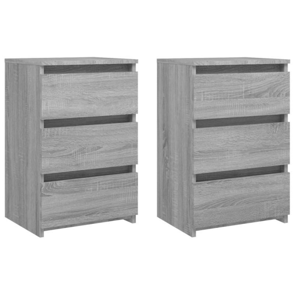 VIDAXL Tables de chevet 2 pcs Sonoma gris 40x35x62,5cm Bois ingénierie