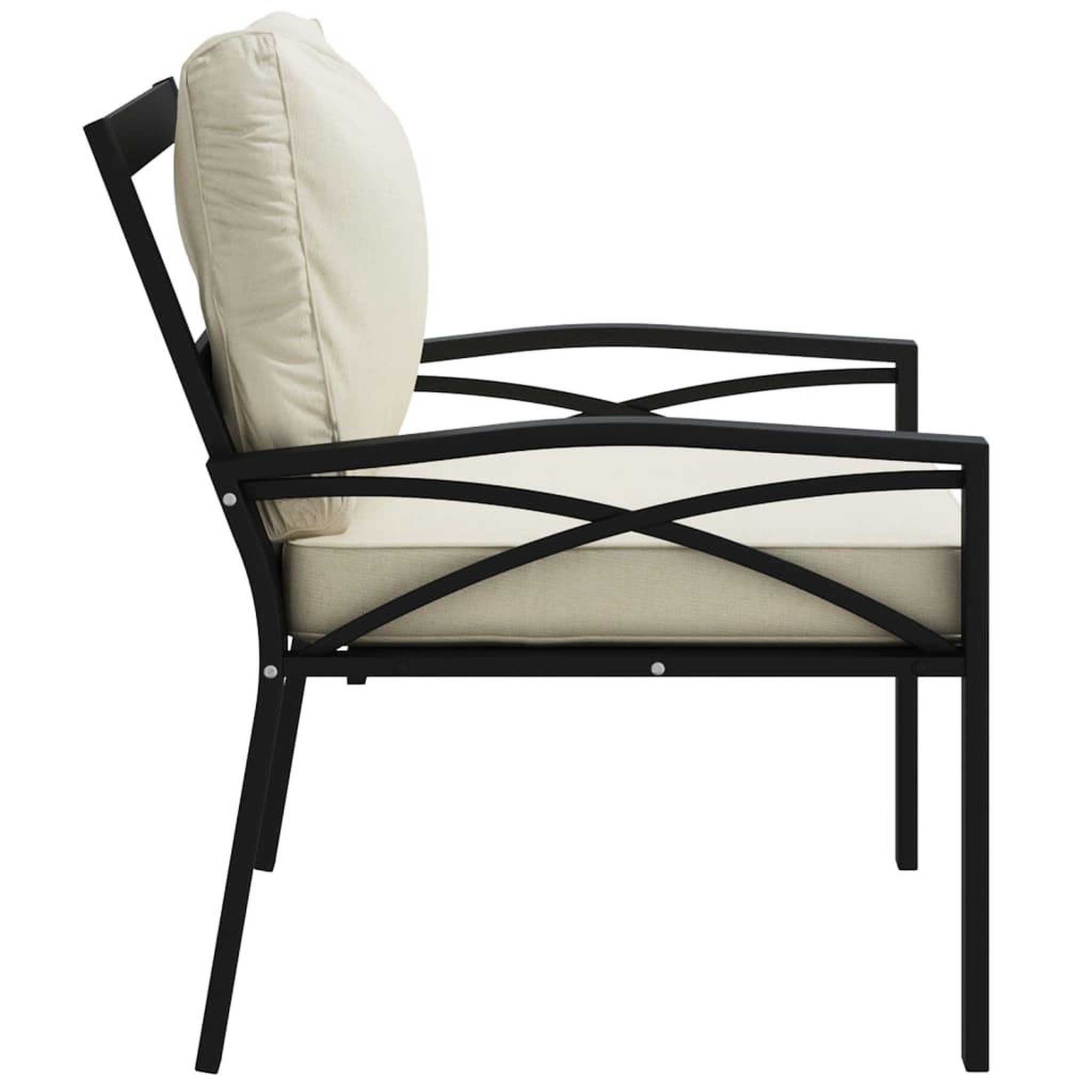 Voir la diapositive 4 : VIDAXL Chaise de jardin avec coussins sable 68x76x79 cm acier