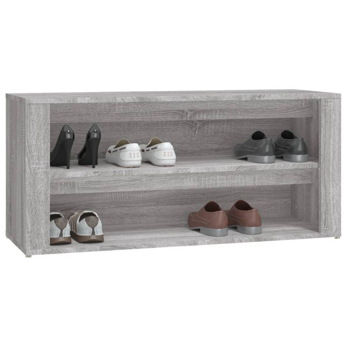 VIDAXL Etagere a chaussures Sonoma gris 100x35x45 cm Bois d'ingenierie