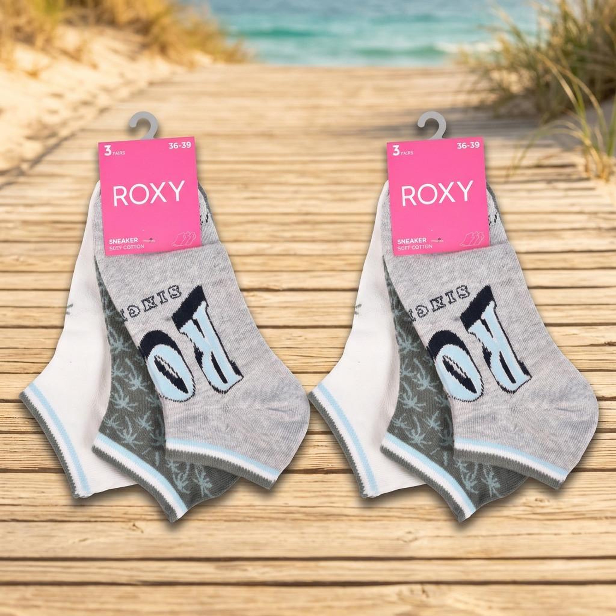 Voir la diapositive 4 : ROXY Roxy chaussettes fille sneaker pack 6 (lot) - coton respirant