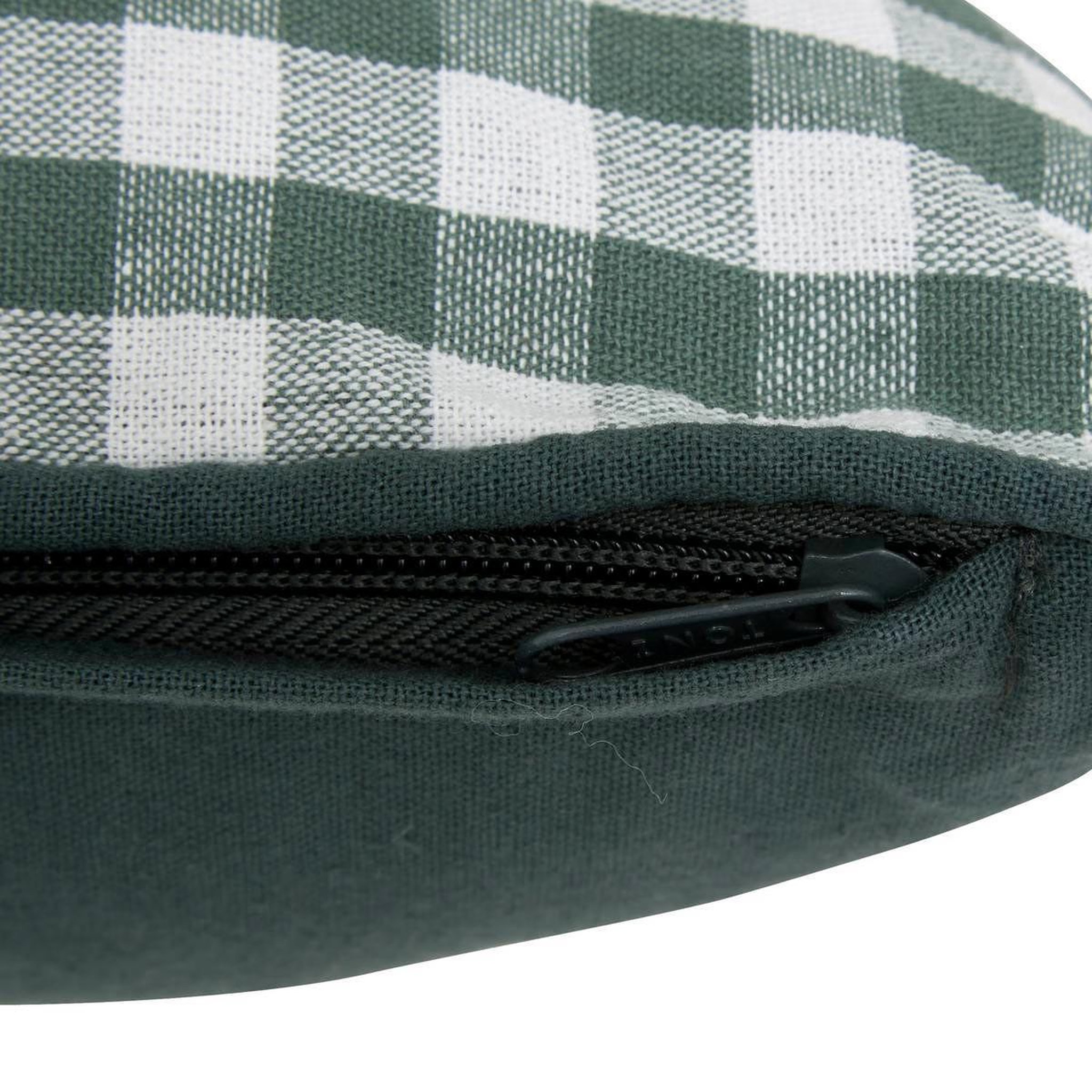 Voir la diapositive 2 : ATMOSPHERA Coussin déco imprimé vichy  groove  30x50cm vert