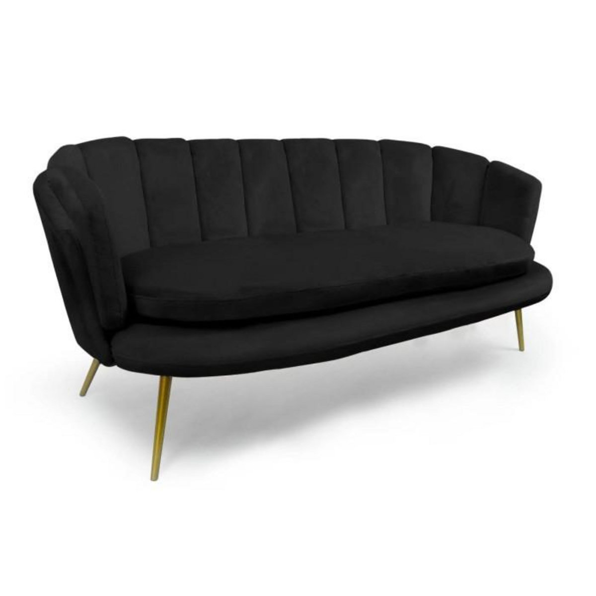 Paris Prix Canapé 3 Places en Velours  Dabren  185cm Noir