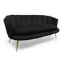 Voir la diapositive 1 : Paris Prix Canapé 3 Places en Velours  Dabren  185cm Noir