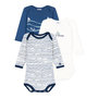 Voir la diapositive 1 : PETIT BATEAU Lot de 3 bodies manches longues bébé garçon 
