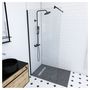 Voir la diapositive 1 : Paroi de douche à l'italienne profil noir 90x200 cm - PARMA 2 BLACK 90