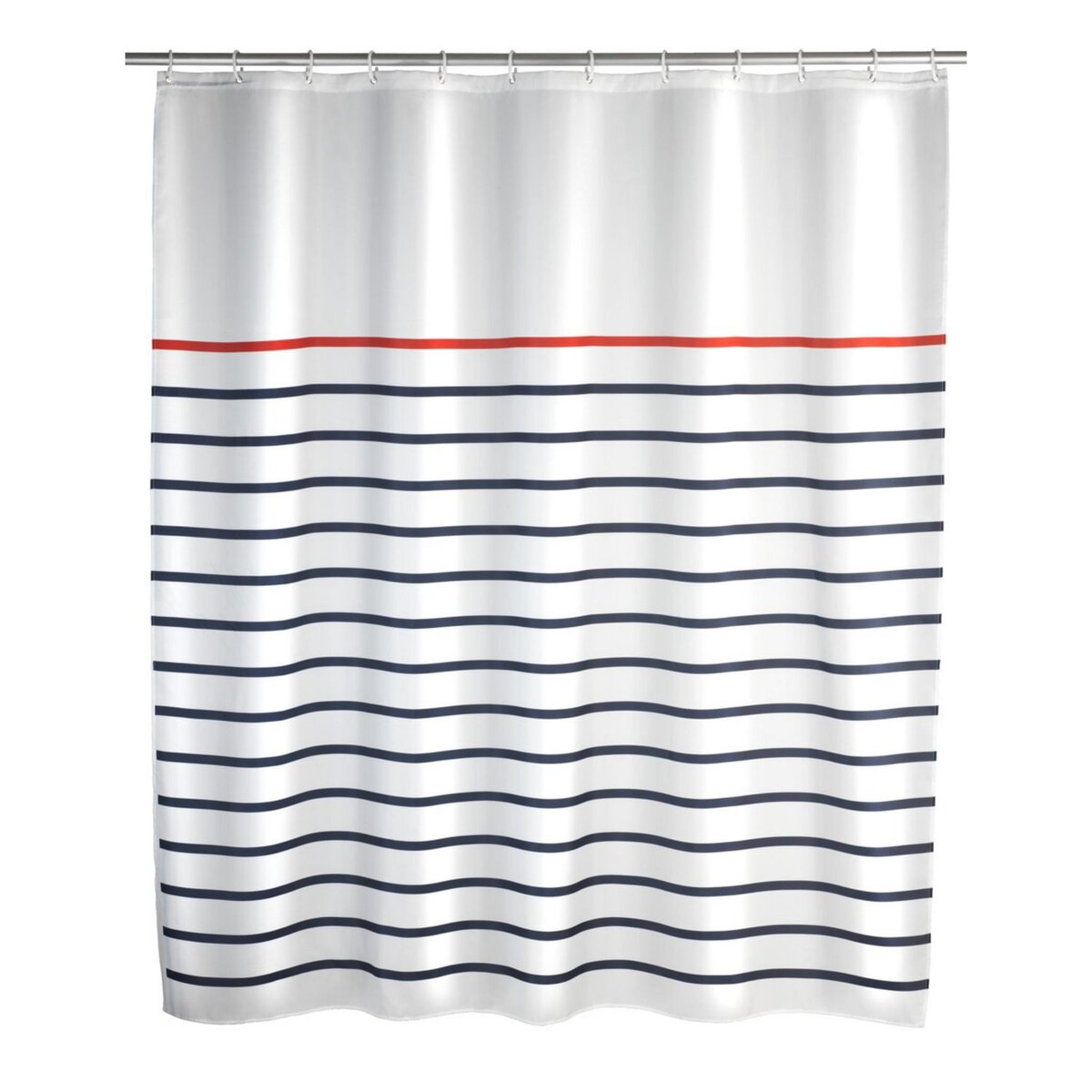 Wenko Rideau de douche Marine - Polyester - 180 x 200 cm - Blanc