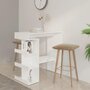 Voir la diapositive 1 : VIDAXL Table de bar avec etagere de rangement Blanc Bois d'ingenierie