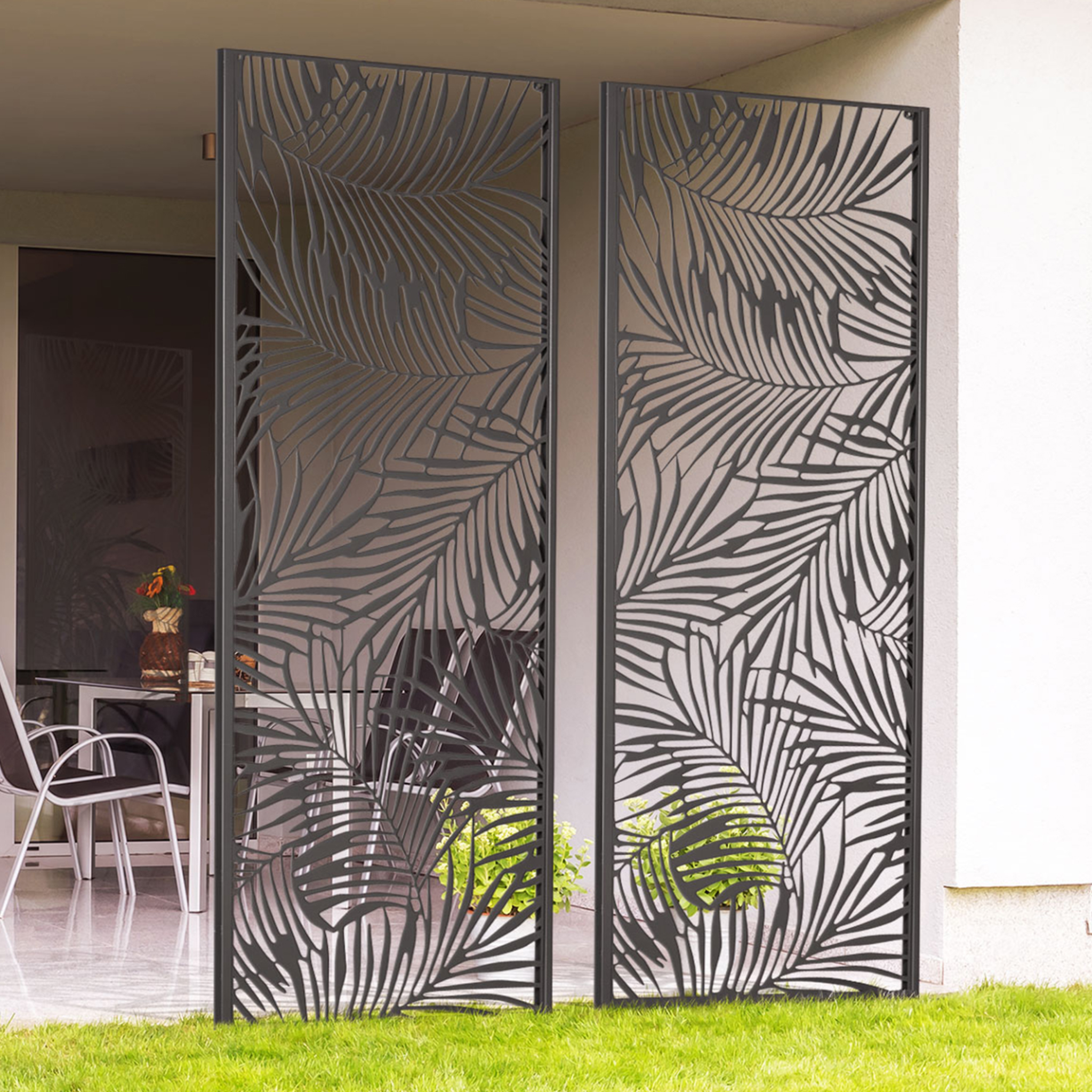Voir la diapositive 2 : ID MARKET Panneau décoratif universel 150 x 50 cm palm gris