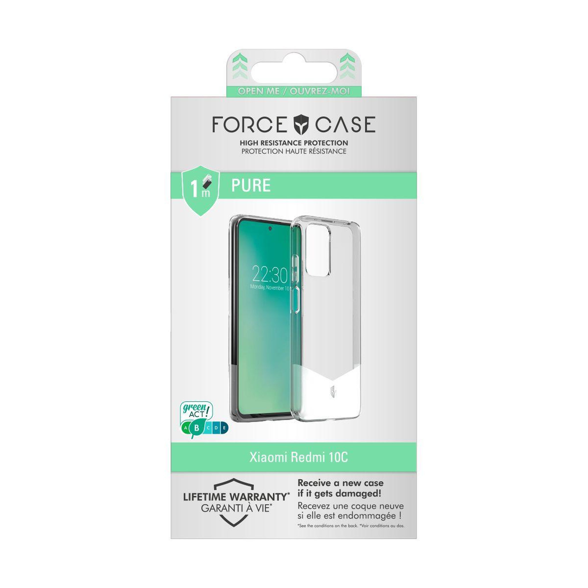 Voir la diapositive 2 : FORCE CASE Coque Xiaomi Redmi 10C transparent