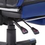  Chaise de jeu ergonomique noire et bleue, réglable en hauteur, pivotante, avec dossier, 64*69*116-126cm