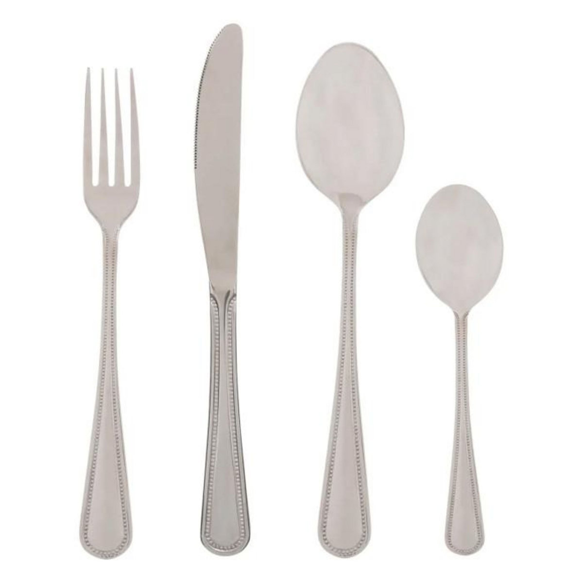 SECRET DE GOURMET Ménagère 24 Pièces en Inox  Perle  27cm Argent