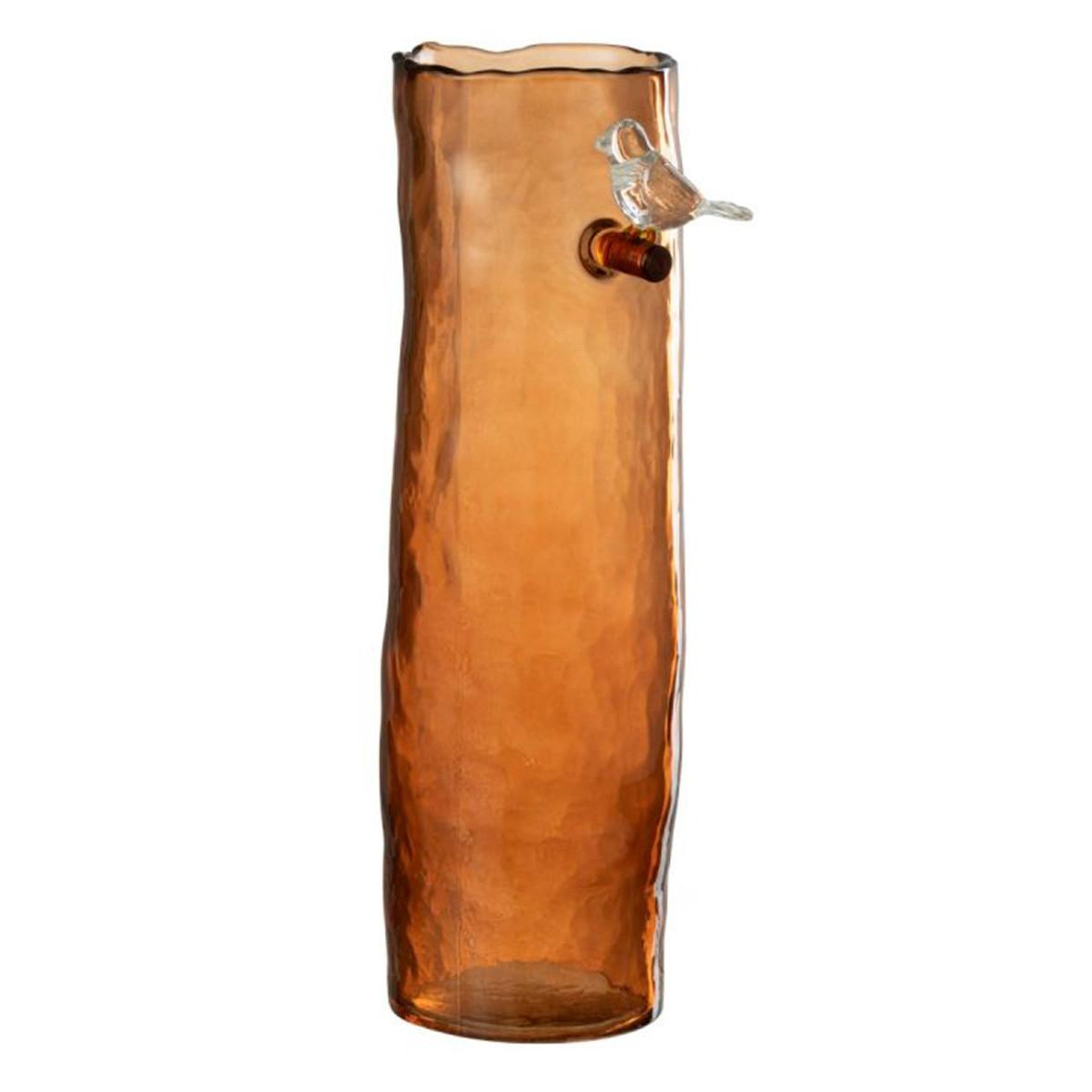 J-LINE Vase haut design  oiseau  32cm orange
